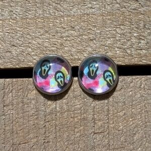 💟 Rainbow Ghostface Killer Stud Earrings